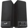 diffusore pc genius sp-s110 potenza output totale: 1 watt rms driver: 50x90 mm frequenza di risposta: 200hz-20khz  70 db@,  tasto accensione, regolazione volume, ingresso cuffie